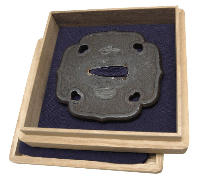 鍔 鐔 つば 二子山則亮 尾張 刀装具 小道具 服部刀美術店 Tsuba Owari